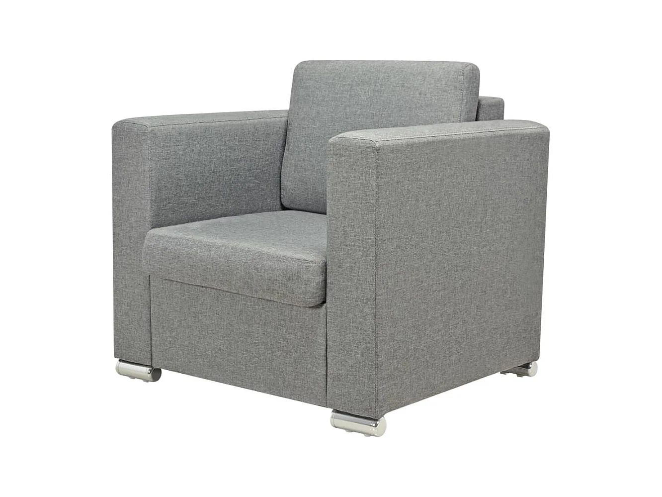 Sillón de salón | Silla de relax | Sillón de tela gris claro SHL7947