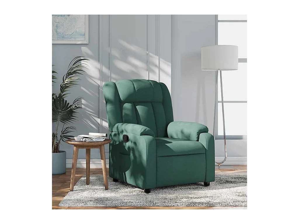 Fauteuil inclinable-Chaise-Fauteuil salon Vert foncé Tissu SHL4098
