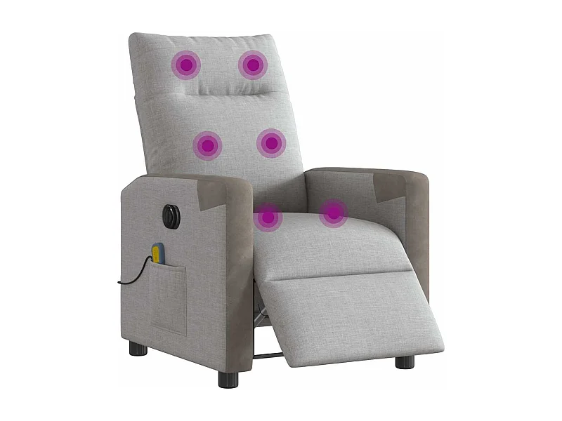 Fauteuil inclinable électrique-Fauteuil de massage de Salon gris nuage tissu SHL914