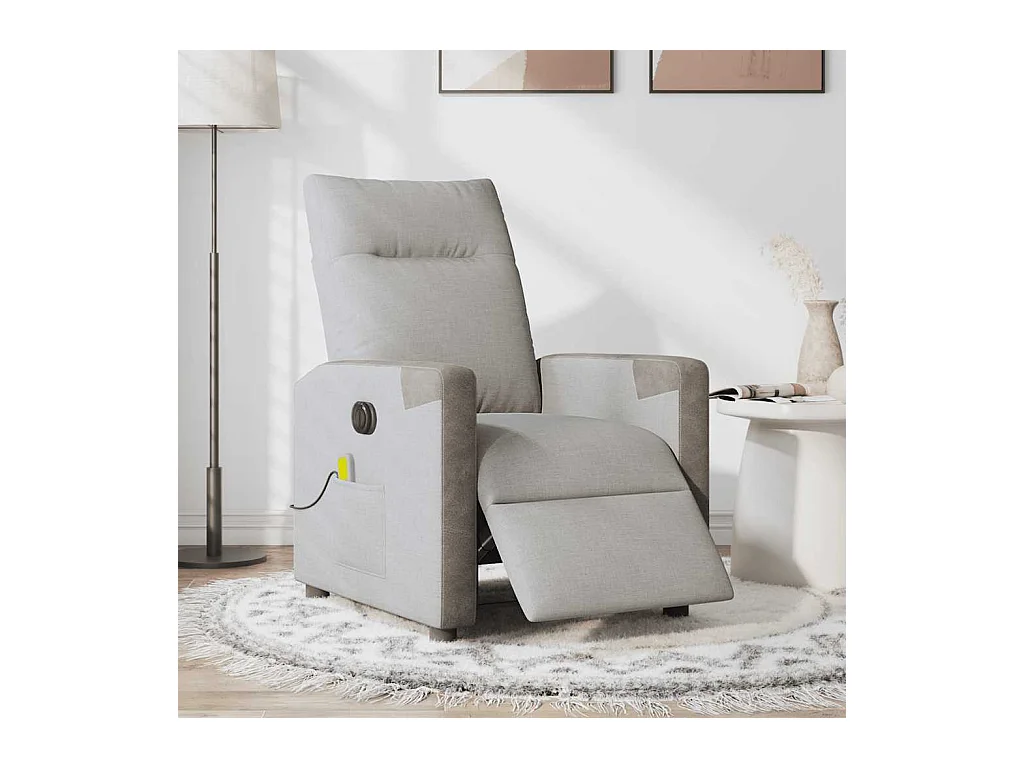 Fauteuil inclinable électrique-Fauteuil de massage de Salon gris nuage tissu SHL914