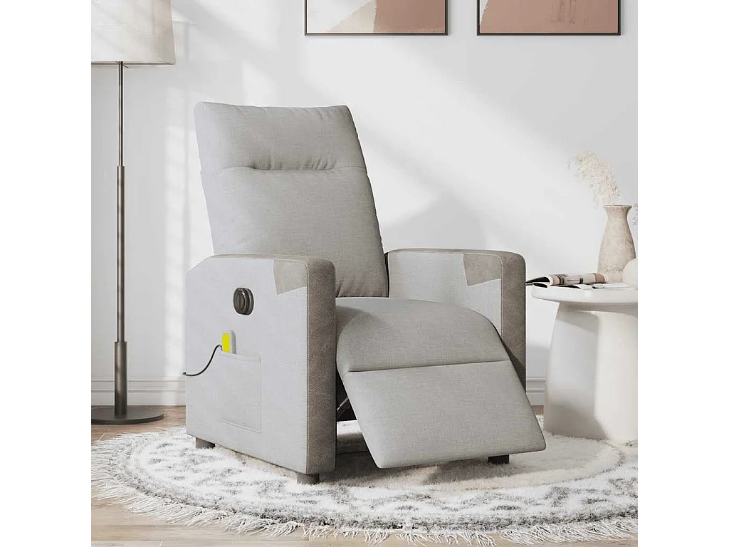 Fauteuil inclinable électrique-Fauteuil de massage de Salon gris nuage tissu SHL914