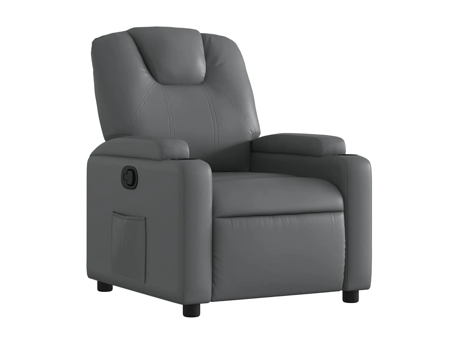 Fauteuil inclinable-Chaise de relax-Fauteuil salon gris similicuir SHL5346