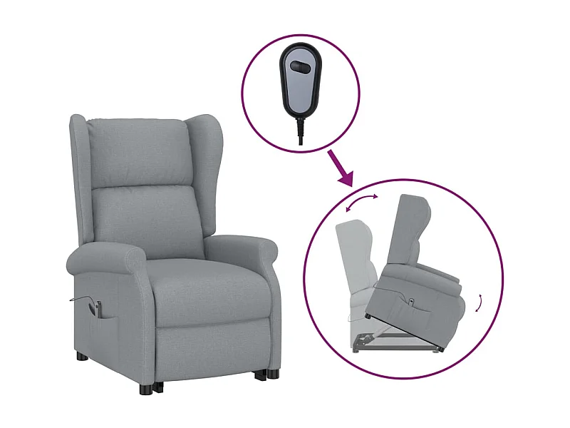 Fauteuil de télévision 73x95x103 cm Gris clair Tissu SHL1631