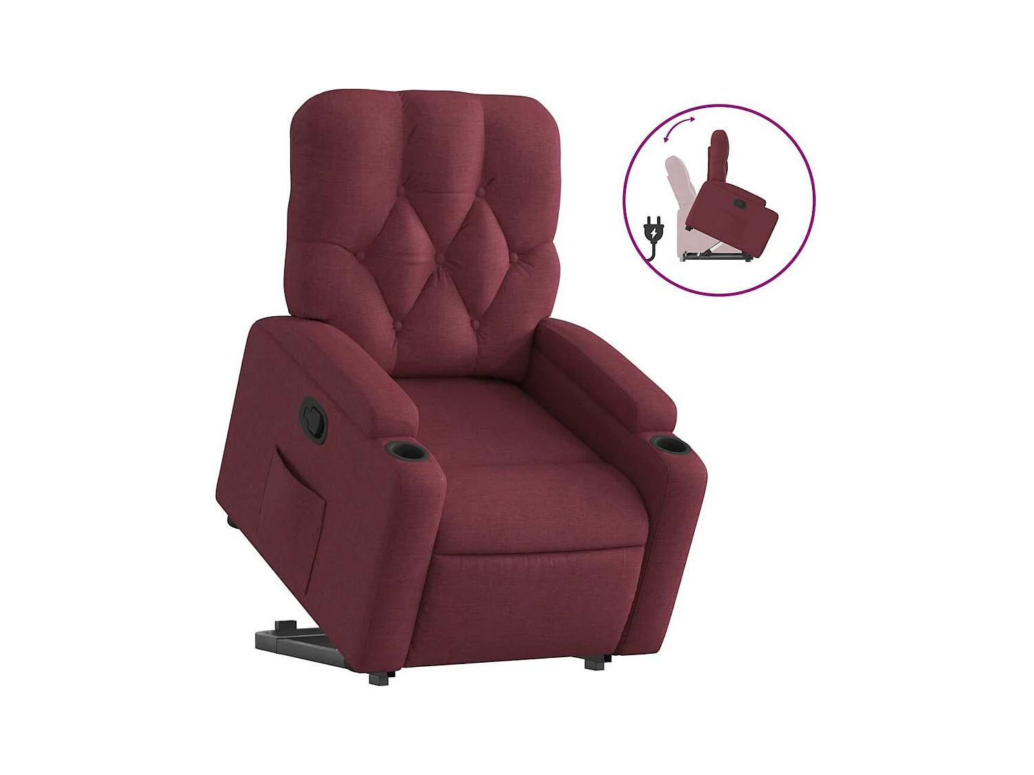 Sillón de relax | Silla | Sillón reclinable elevable tela rojo tinto SHL5828