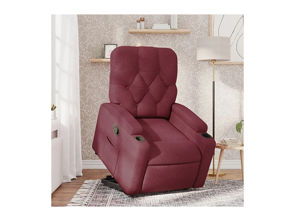 Sillón de relax | Silla | Sillón reclinable elevable tela rojo tinto SHL5828