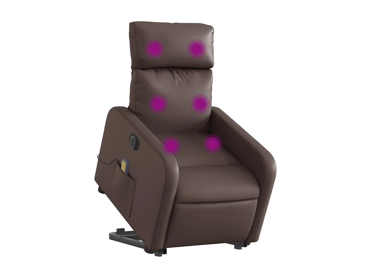 Fauteuil inclinable électrique-Chaise de relax-Fauteuil de Massage marron similicuir SHL3258