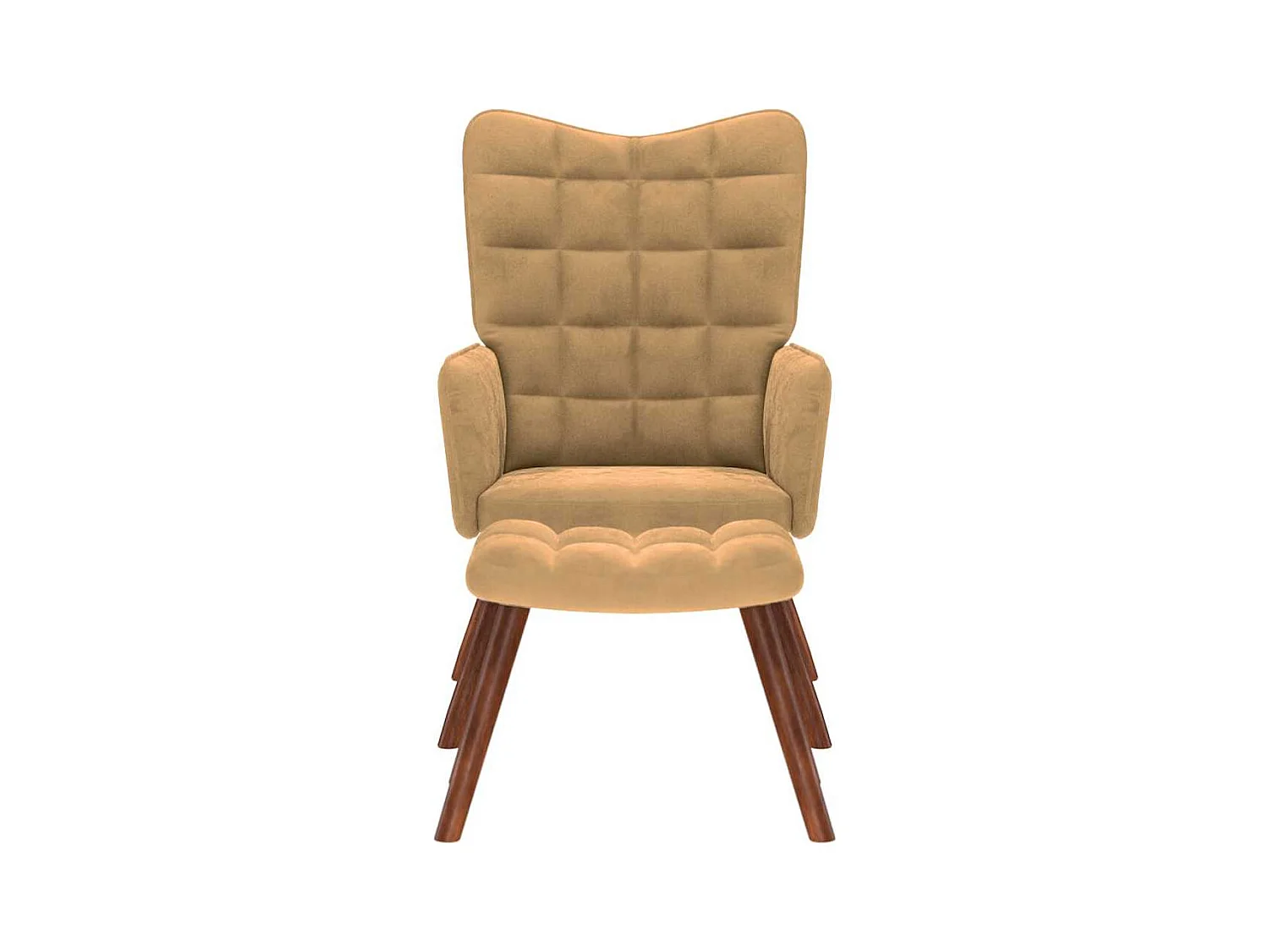 Chaise de relaxation moderne avec tabouret-Fauteuil de Salon Marron Velours SHL5018