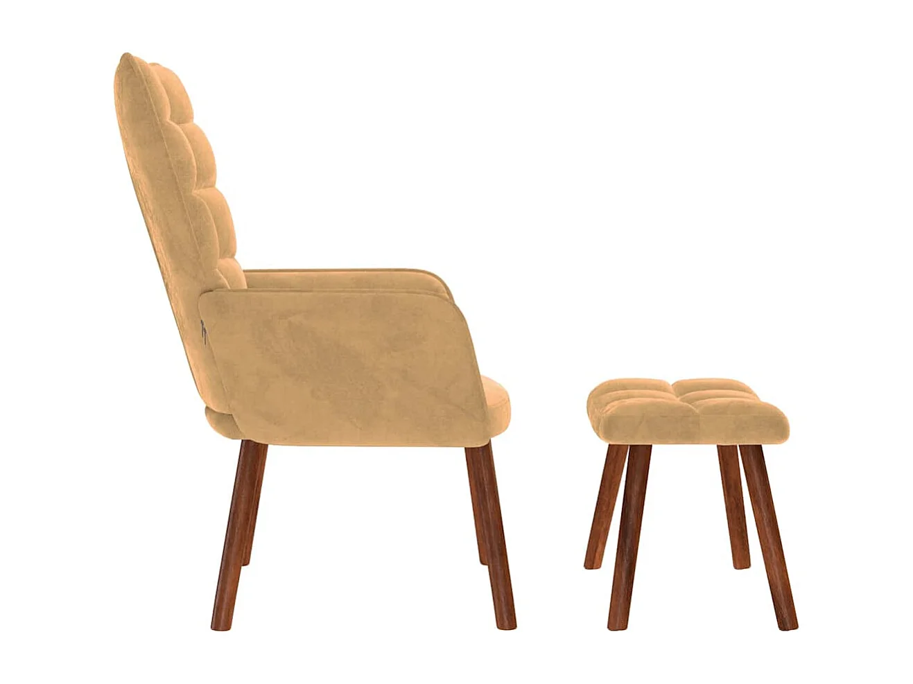 Chaise de relaxation moderne avec tabouret-Fauteuil de Salon Marron Velours SHL5018