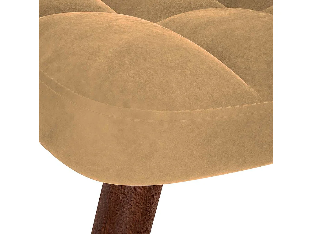 Chaise de relaxation moderne avec tabouret-Fauteuil de Salon Marron Velours SHL5018