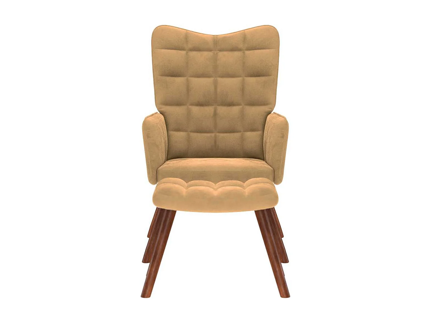 Relaxsessel mit Hocker | Lounge Sessel Braun Samt SHL79728