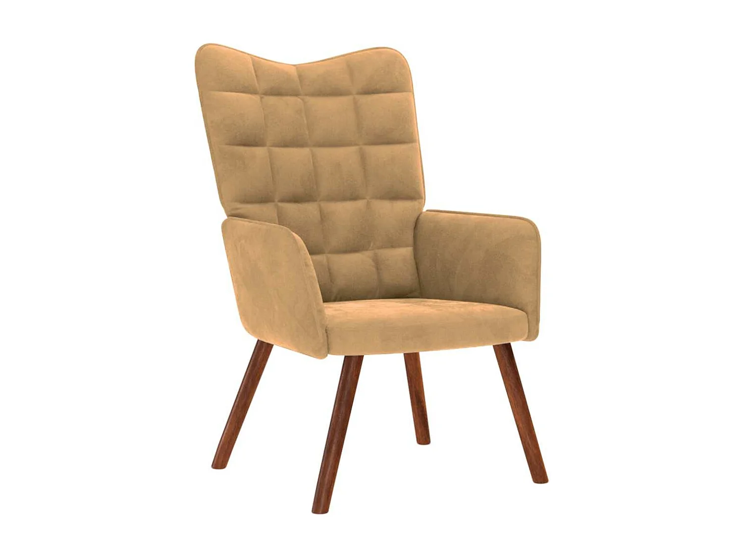 Relaxsessel mit Hocker | Lounge Sessel Braun Samt SHL79728