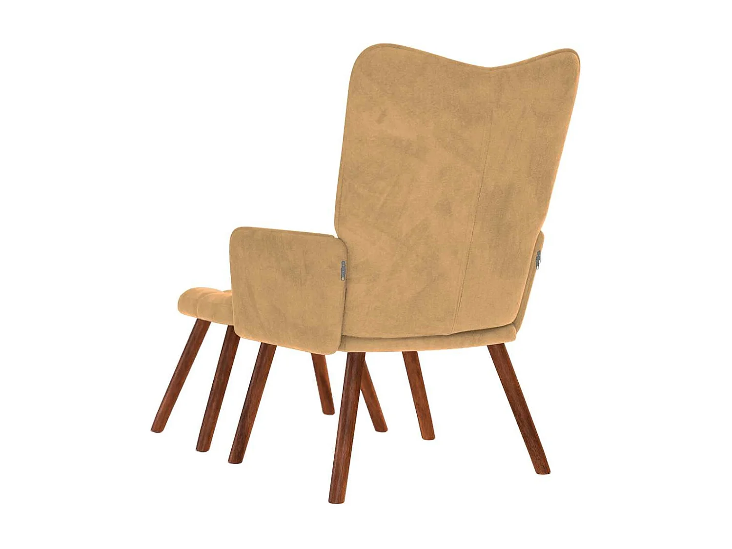 Relaxsessel mit Hocker | Lounge Sessel Braun Samt SHL79728