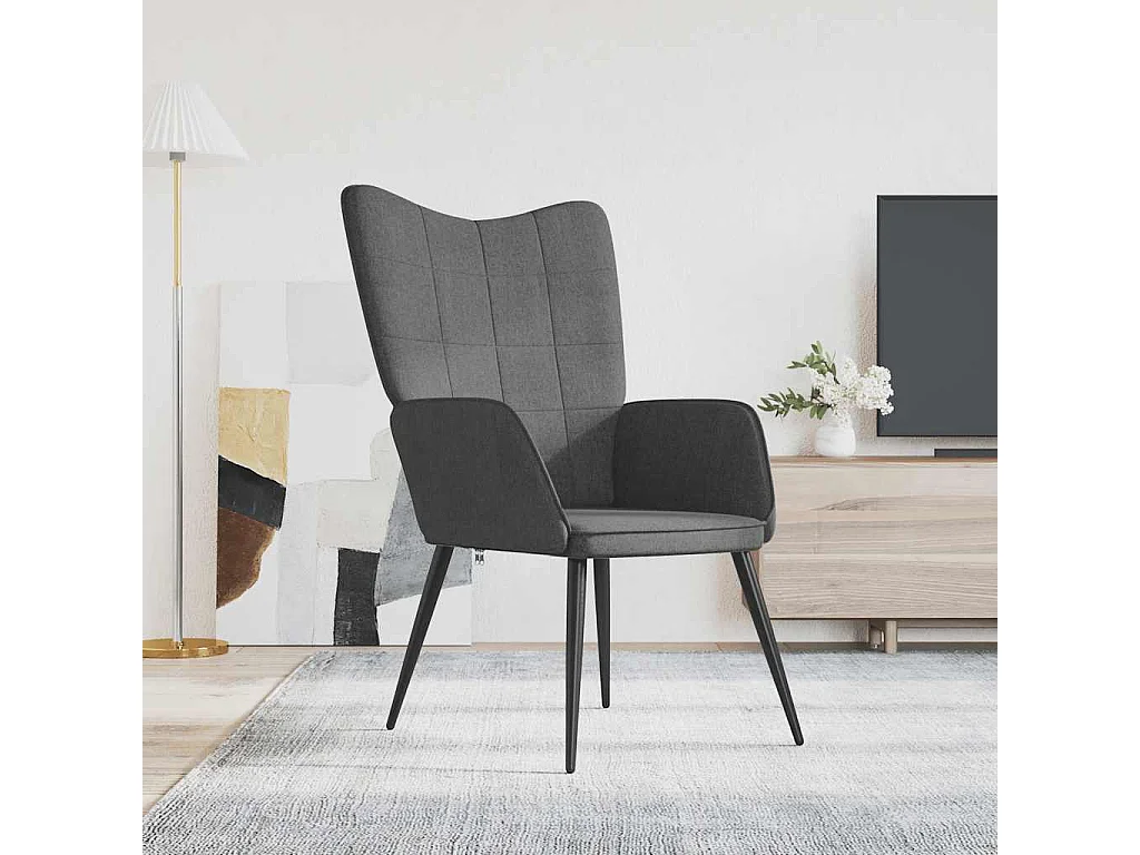 Relaxsessel | Lounge Sessel Dunkelgrau Stoff SHL81105