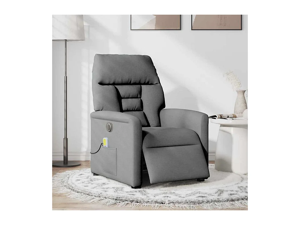 Fauteuil inclinable-Chaise de relax-Fauteuil TV Gris clair Tissu SHL2349