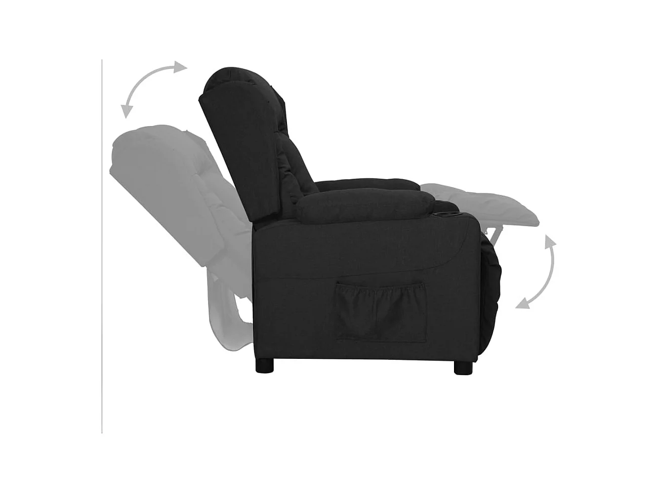 Silla de relax | Sillón elevable tela negro SHL7764