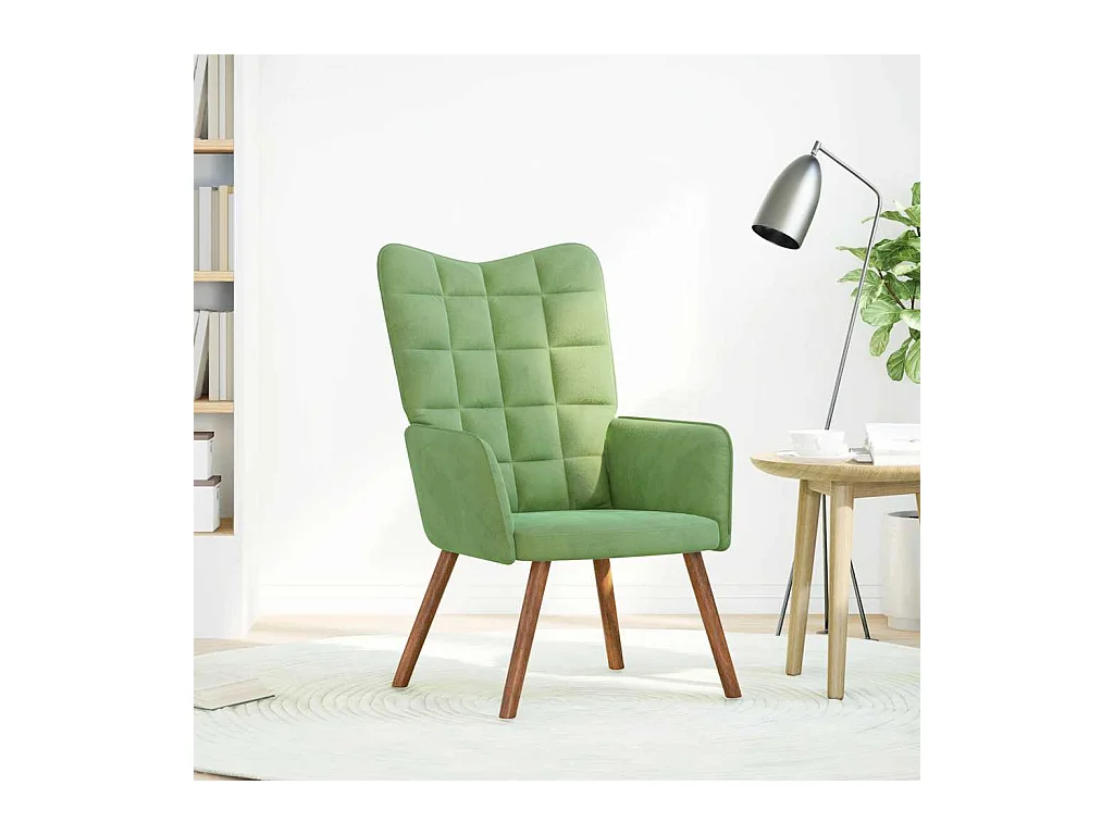 Sillón de relax | Silla de relax de terciopelo verde claro SHL6820