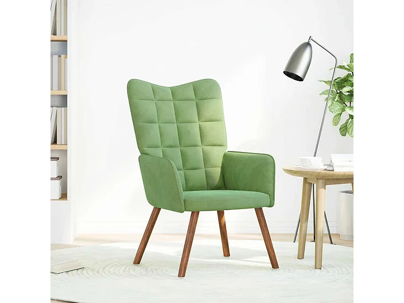 Fauteuil | Relaxstoel fluweel lichtgroen