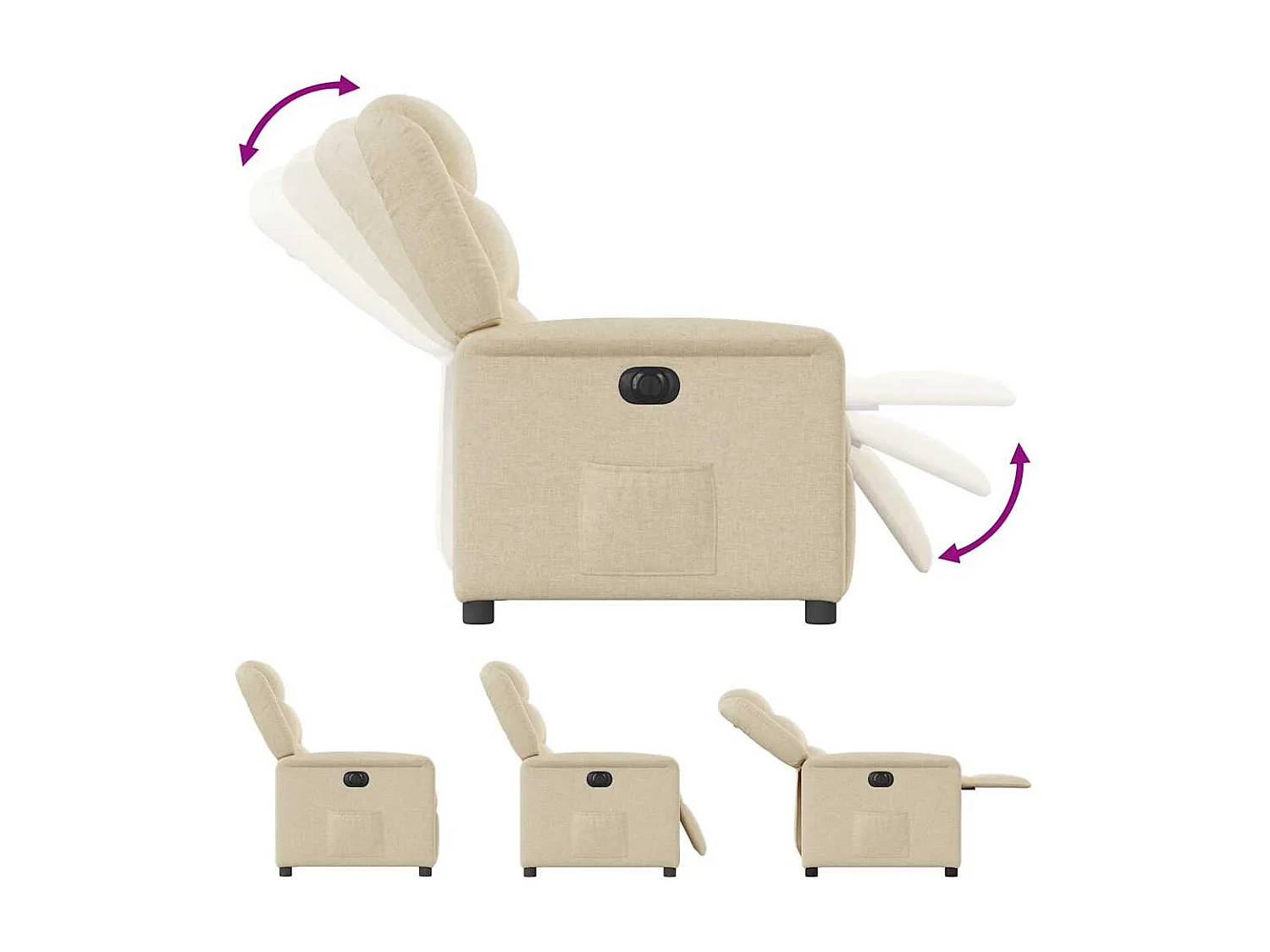 Sillón de relax | Silla | Sillón reclinable eléctrico de tela crema SHL4065