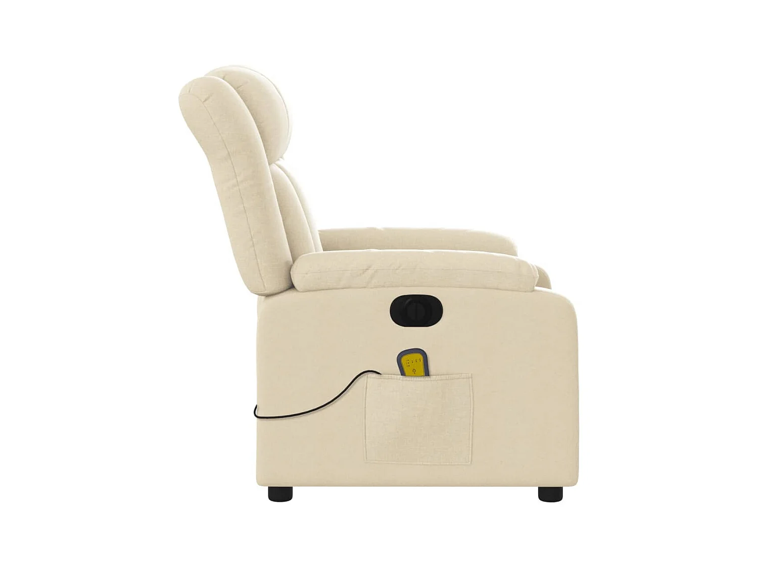 Fauteuil inclinable électrique-Chaise-Fauteuil de Massage crème tissu SHL2271
