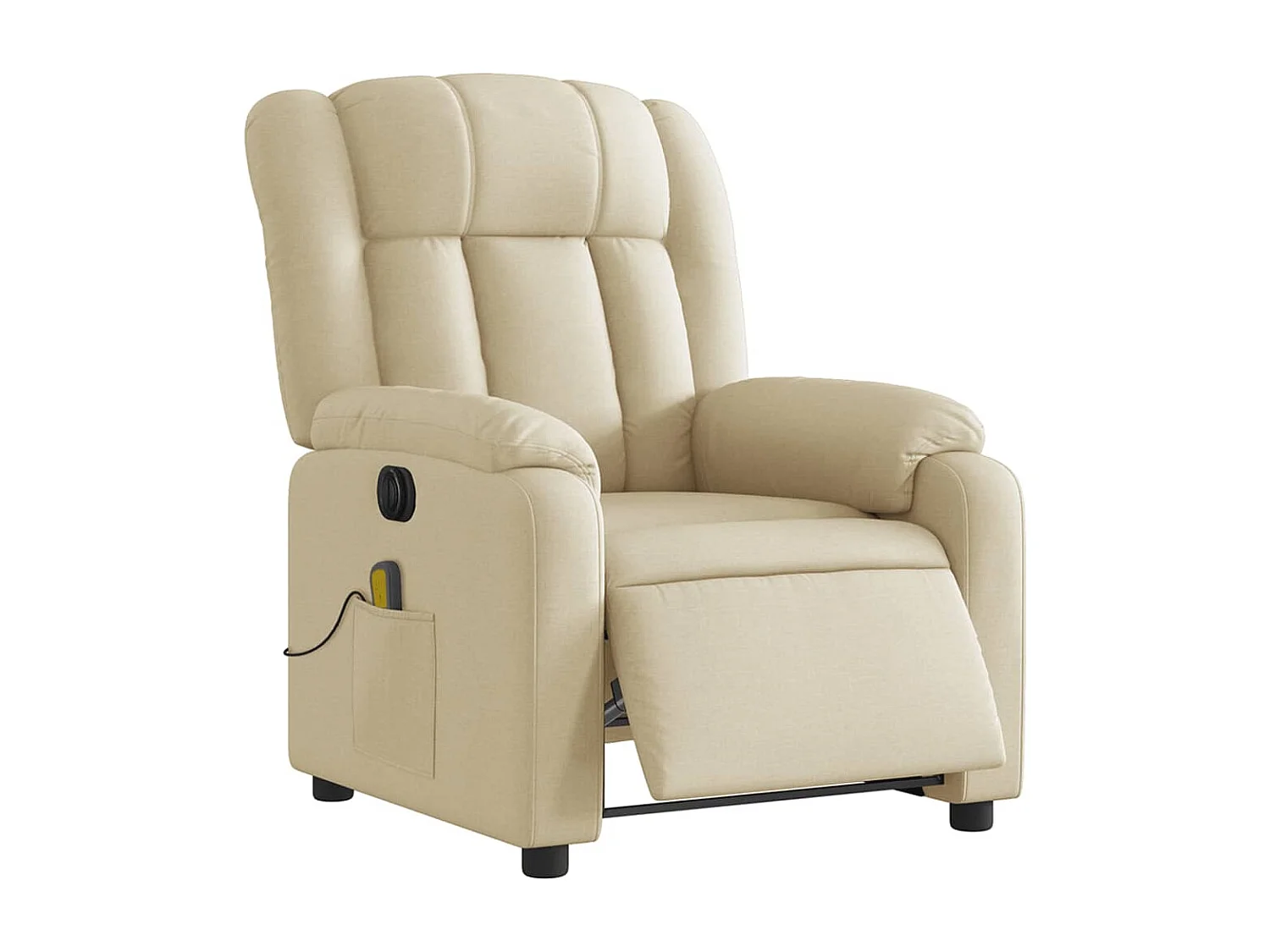 Fauteuil inclinable électrique-Chaise-Fauteuil de Massage crème tissu SHL2271