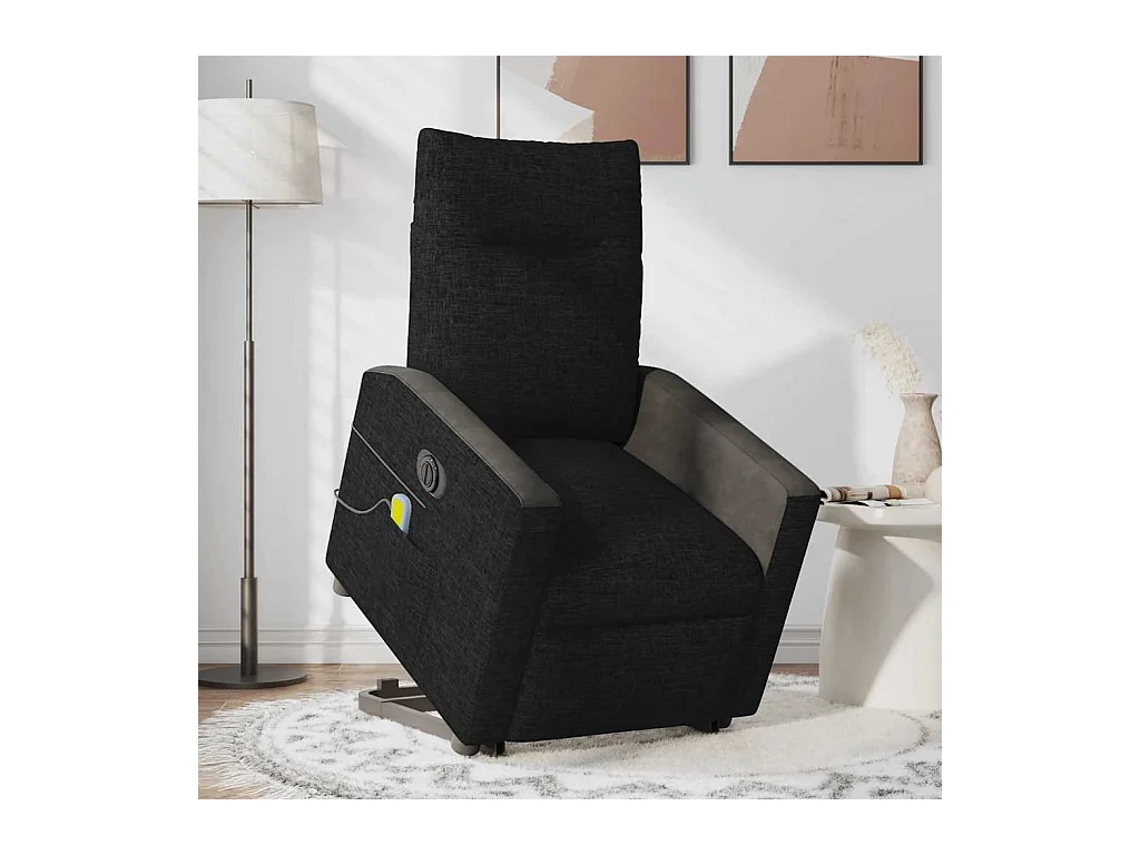 Poltrona elétrica elevatória massagens tecido preto SHL887056