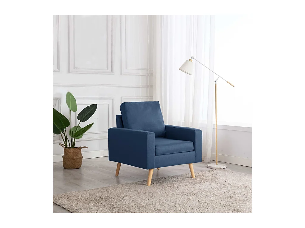 Sillón de salón | Silla de relax | Sillón de tela azul SHL3809