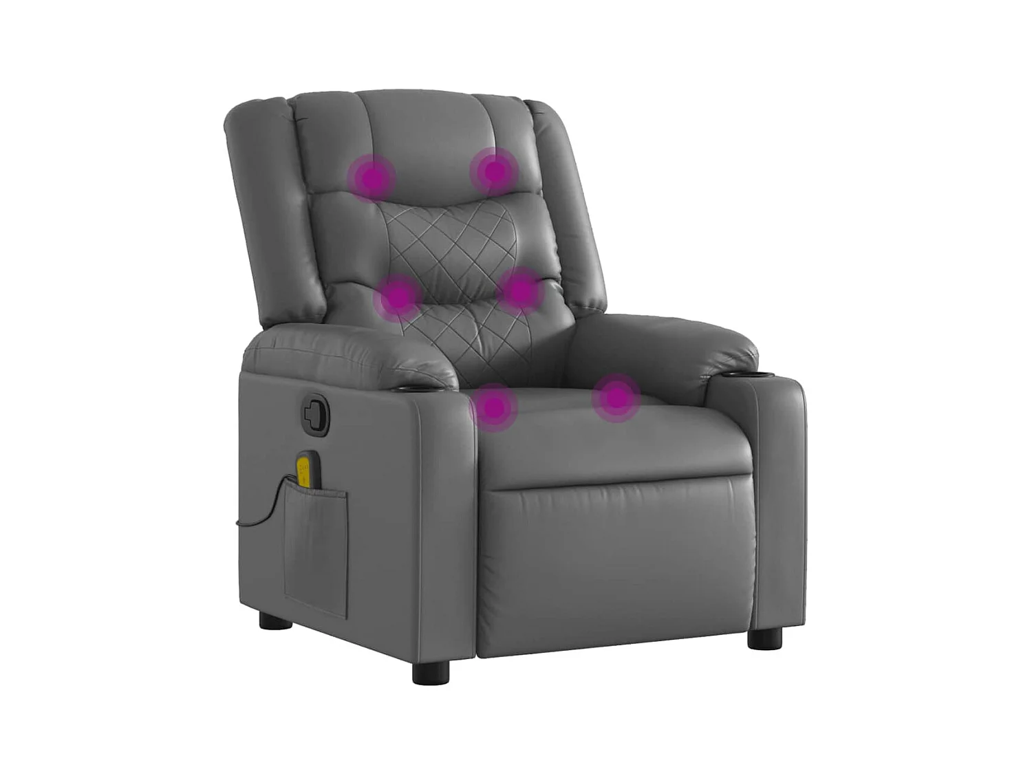 Fauteuil inclinable-Chaise de relax-Fauteuil de Massage Gris Similicuir SHL4827