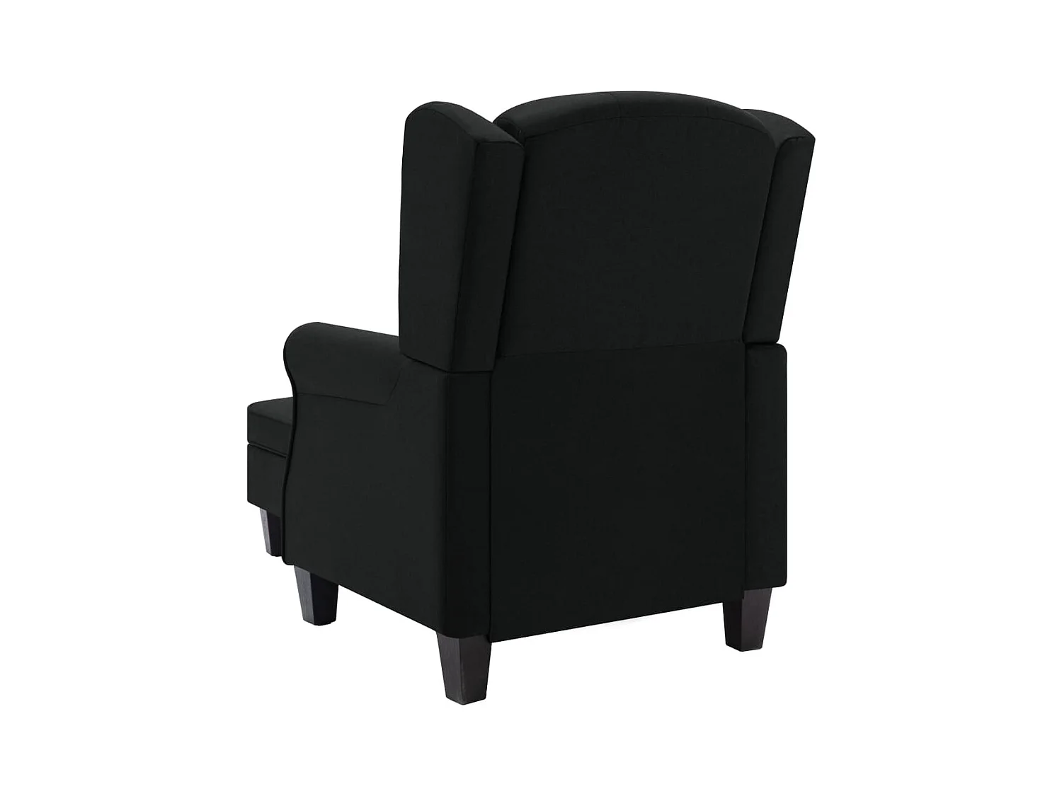 Sillón de salón | Silla de relax con reposapiés de tela negro SHL4697