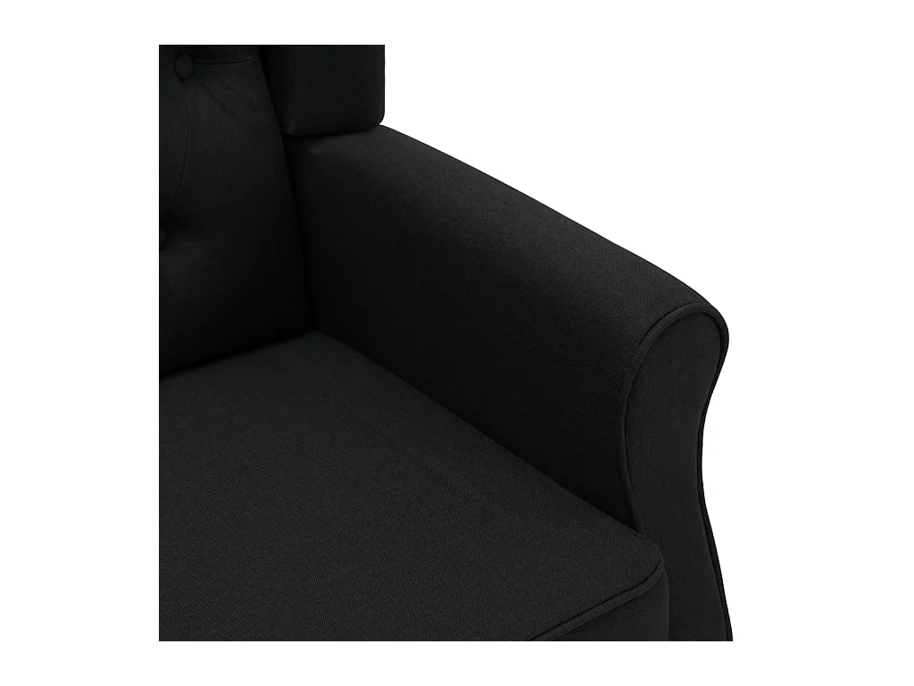 Sillón de salón | Silla de relax con reposapiés de tela negro SHL4697