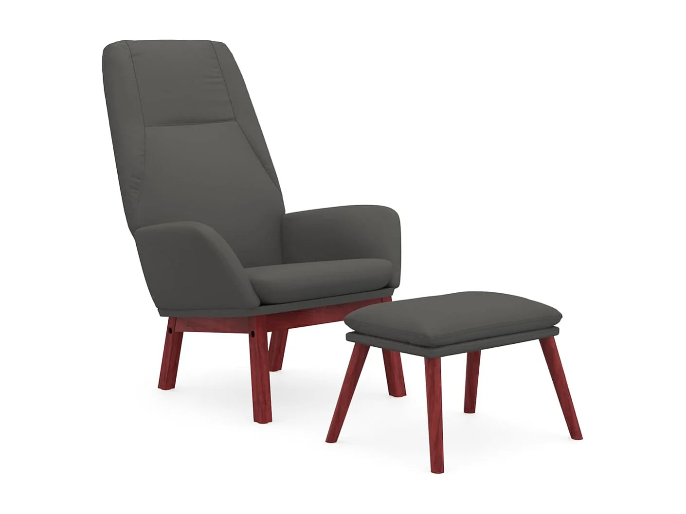 Fauteuil de relaxation Scandinave avec repose-pied Gris foncé Tissu SHL931