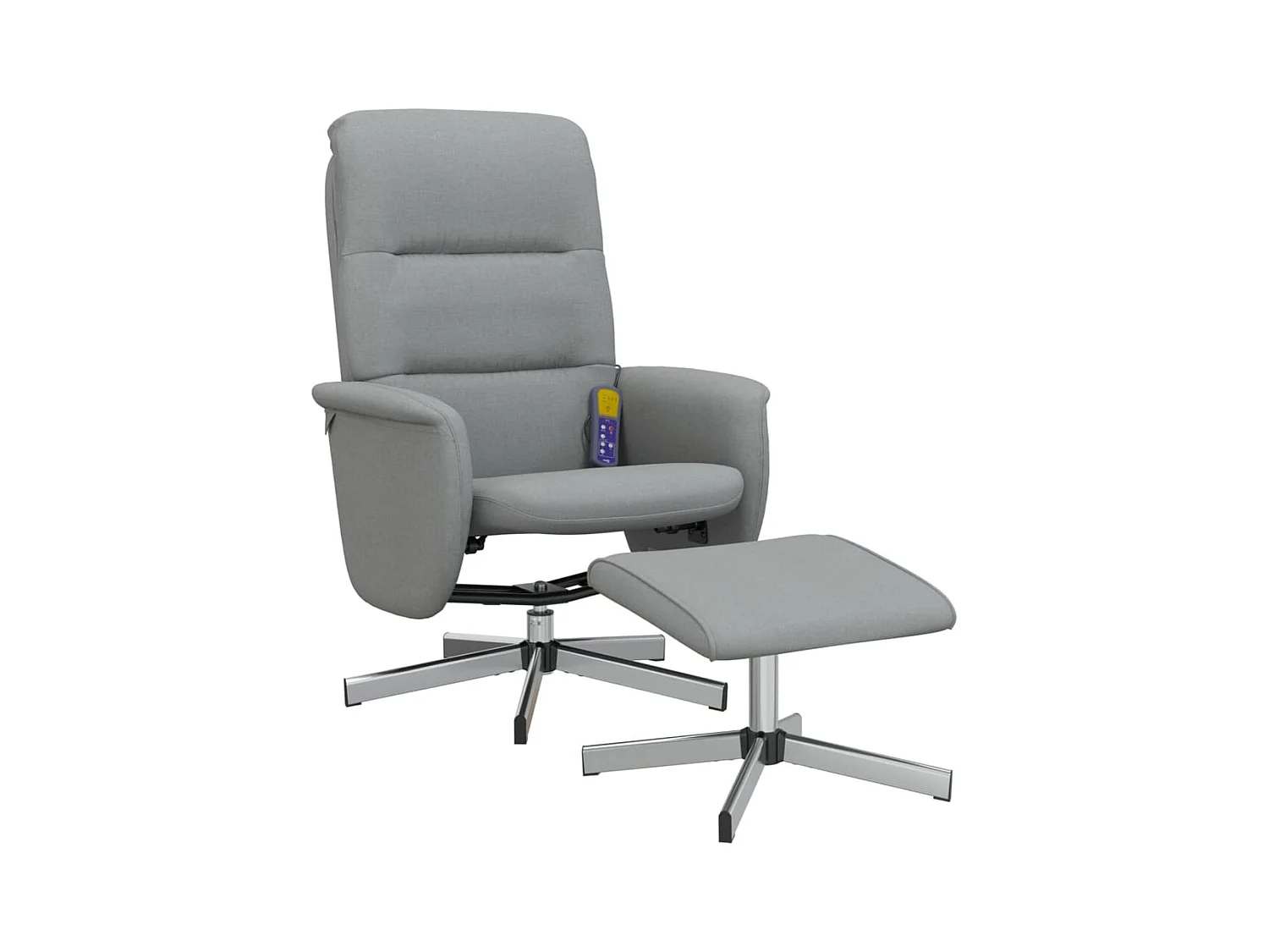 Sillón de relax | Sillón reclinable de masaje con reposapiés tela gris claro SHL7923