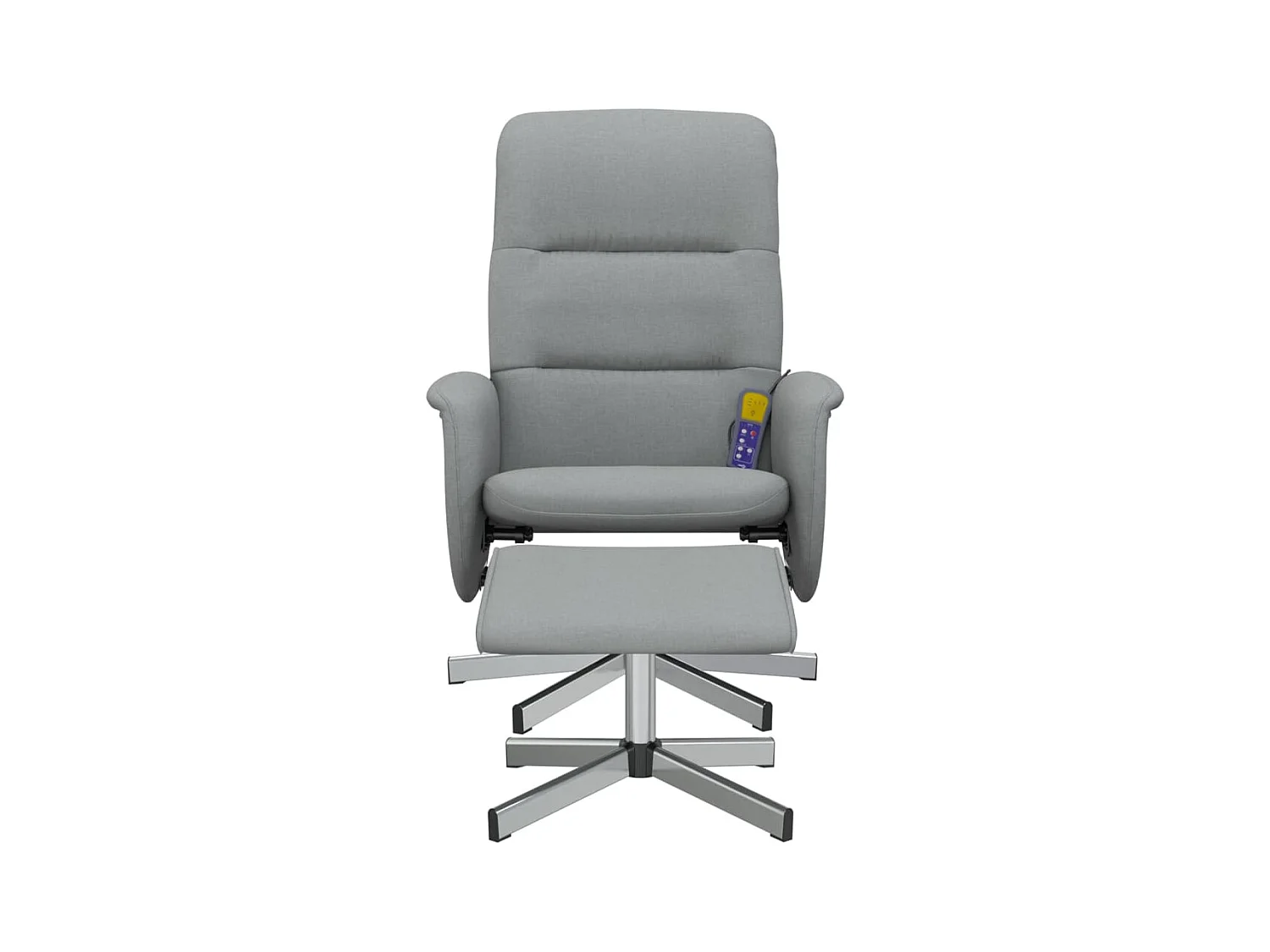 Sillón de relax | Sillón reclinable de masaje con reposapiés tela gris claro SHL7923