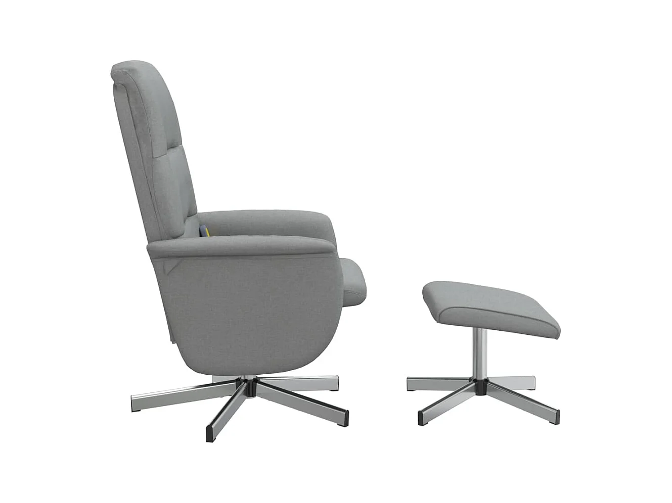 Sillón de relax | Sillón reclinable de masaje con reposapiés tela gris claro SHL7923