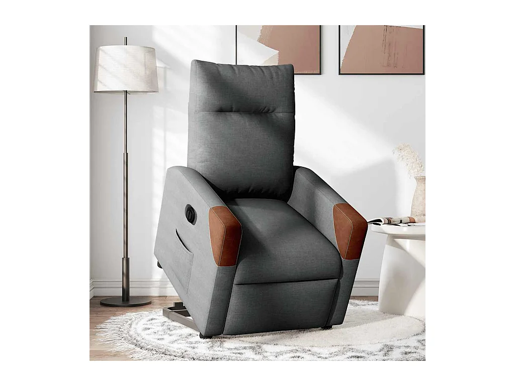 Fauteuil inclinable électrique-Chaise de relax-Fauteuil TV gris foncé tissu SHL1346