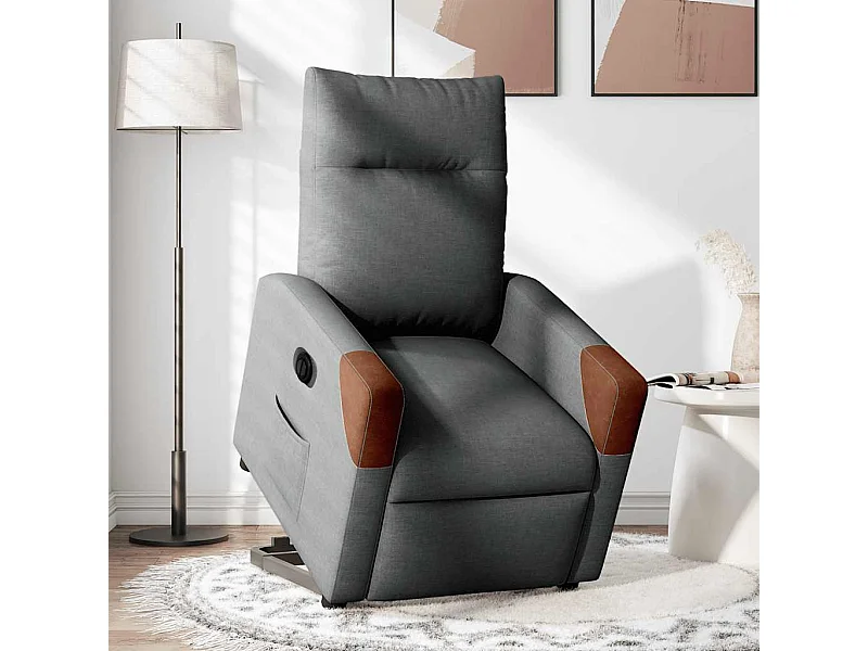 Fauteuil inclinable électrique-Chaise de relax-Fauteuil TV gris foncé tissu SHL1346