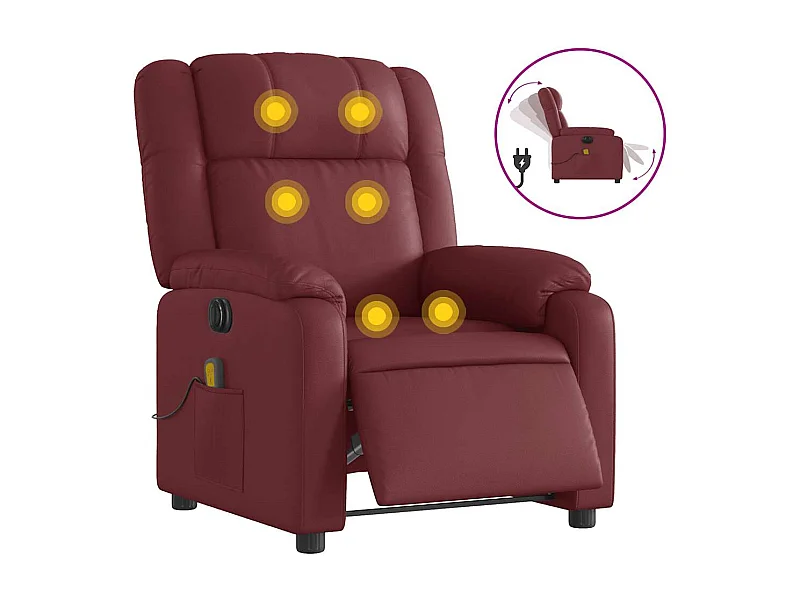 Fauteuil inclinable électrique-Fauteuil de massage pour Salon rouge bordeaux SHL1506