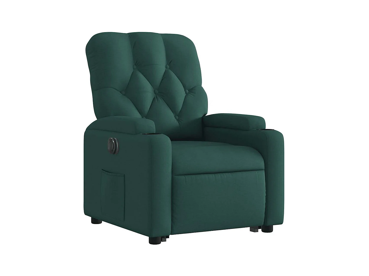Silla de relax | Sillón eléctrico reclinable elevable de tela verde oscuro SHL5298