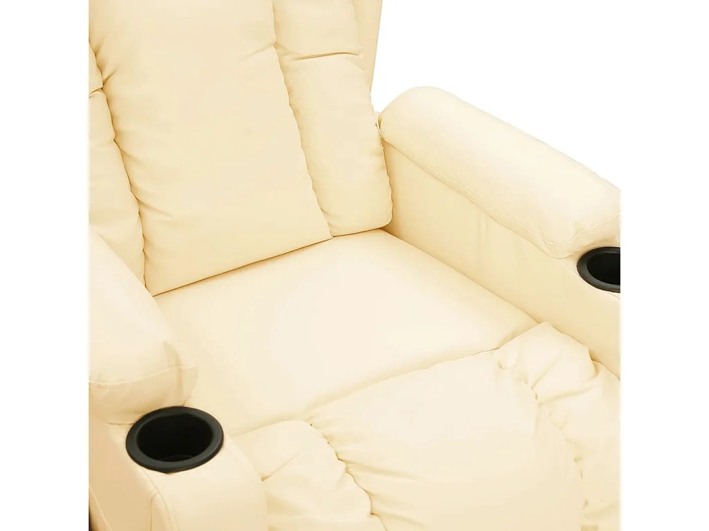 Relaxsessel Elektrisch | Lounge Sessel indoor Creme Kunstleder SHL28660