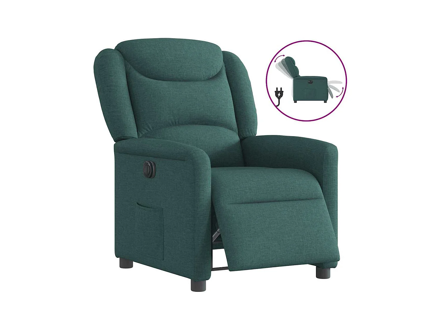 Sillón de relax | Silla | Sillón reclinable eléctrico tela verde oscuro SHL9601