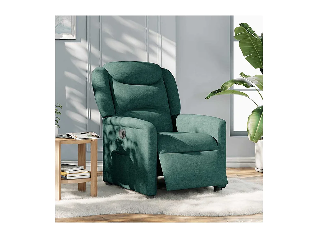 Fauteuil inclinable électrique-Chaise de relax-Fauteuil TV Vert foncé Tissu SHL1535