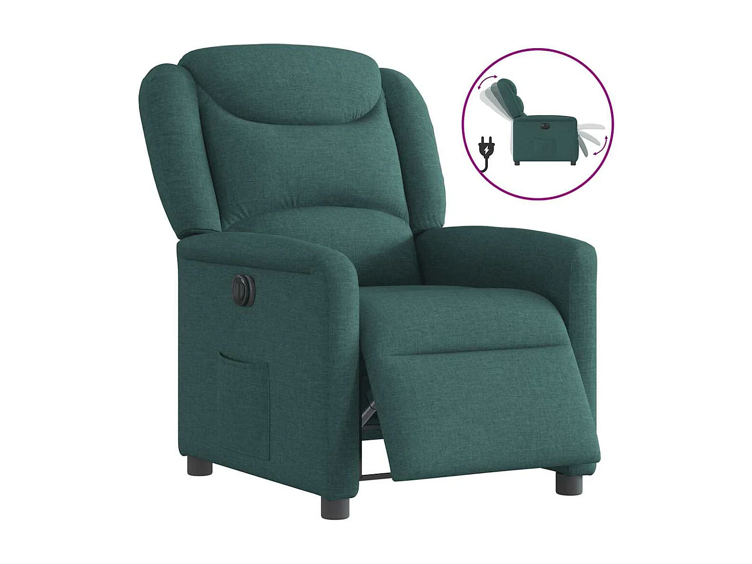 Fauteuil inclinable électrique-Chaise de relax-Fauteuil TV Vert foncé Tissu SHL1535