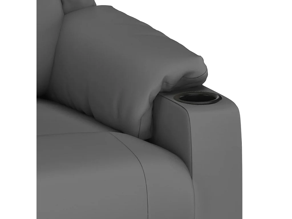 Relaxstoel | Fauteuil verstelbaar elektrisch kunstleer grijs