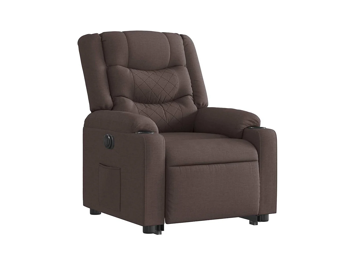 Silla de relax | Sillón eléctrico reclinable elevable de tela marrón oscuro SHL9885