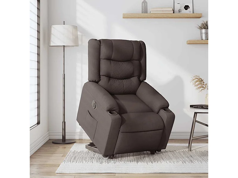 Fauteuil inclinable électrique-Chaise de relax-Fauteuil TV marron foncé tissu SHL5406