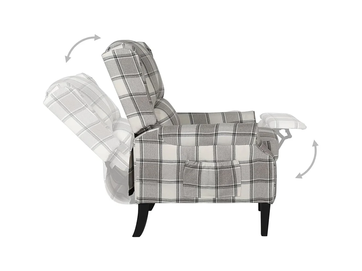 Sillón de salón | Silla reclinable de tela gris SHL9458