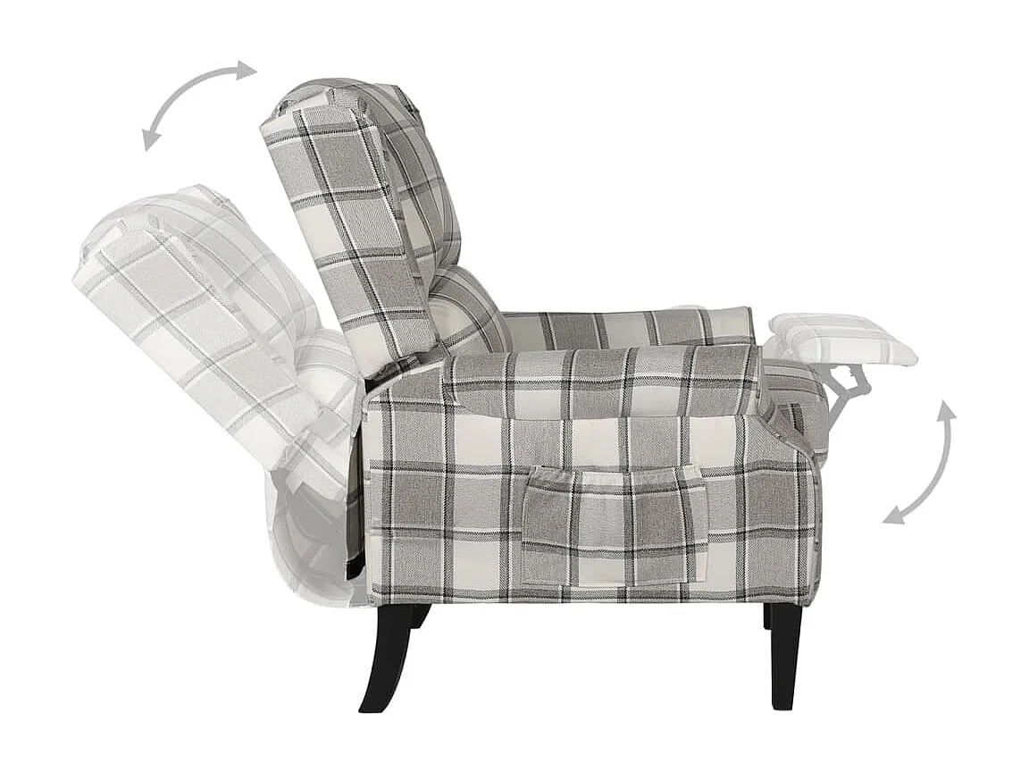 Fauteuil salon-Chaise d'appoint-Fauteuil inclinable Gris Tissu SHL1921