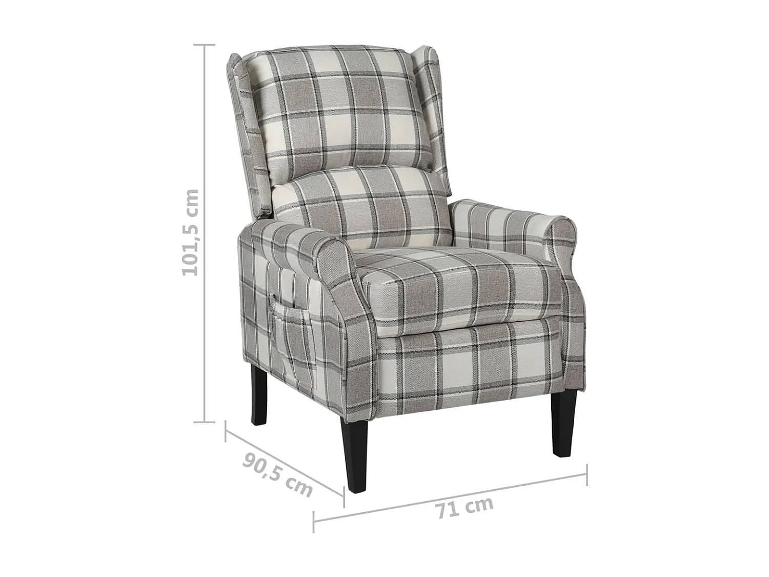 Fauteuil salon-Chaise d'appoint-Fauteuil inclinable Gris Tissu SHL1921