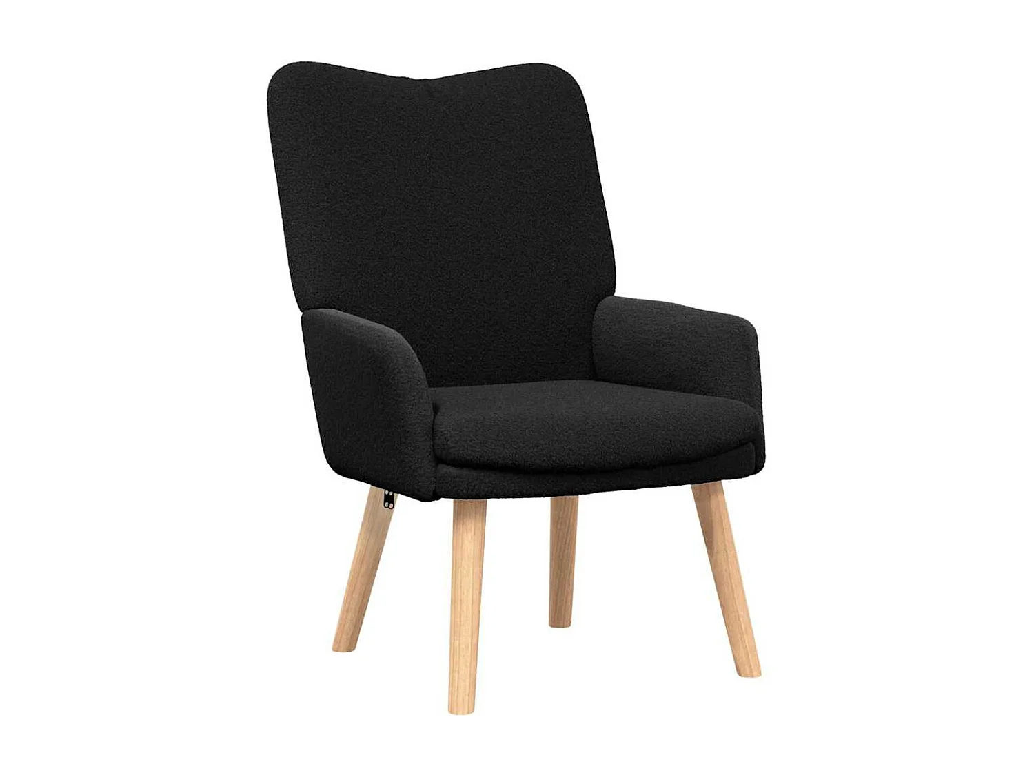 Relaxsessel | Lounge Sessel für Wohnzimmer Schwarz 63x67x94 cm Sherpa-Stoff SHL4381