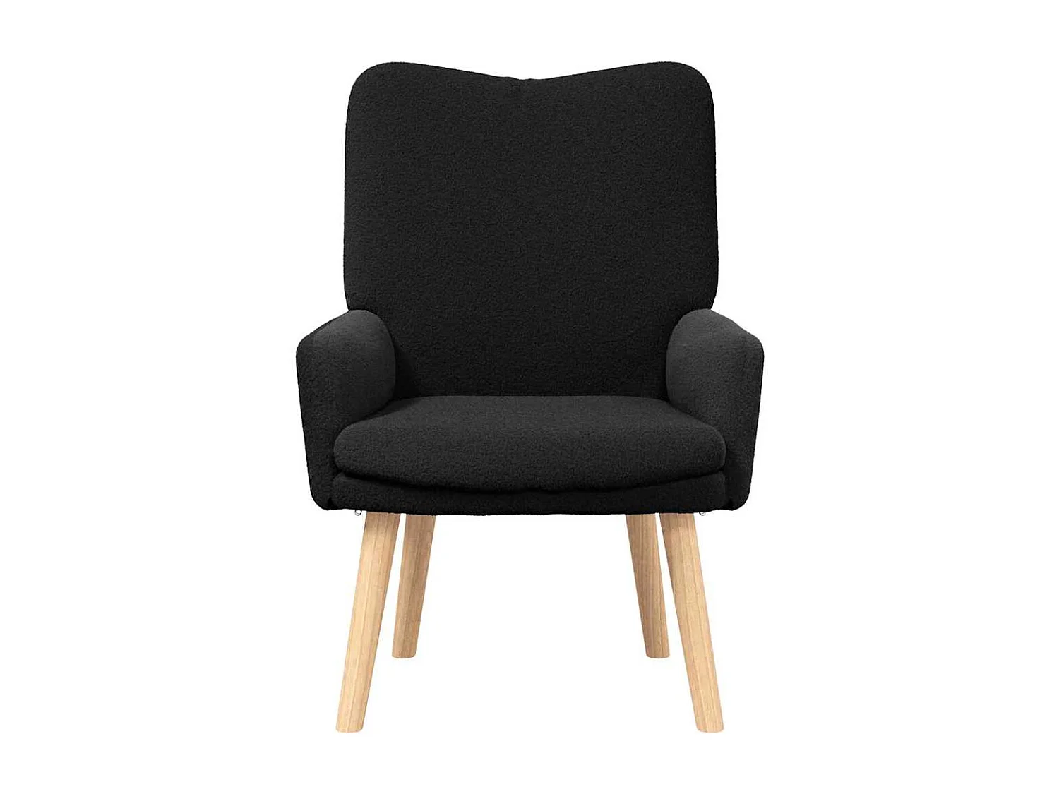 Relaxsessel | Lounge Sessel für Wohnzimmer Schwarz 63x67x94 cm Sherpa-Stoff SHL4381