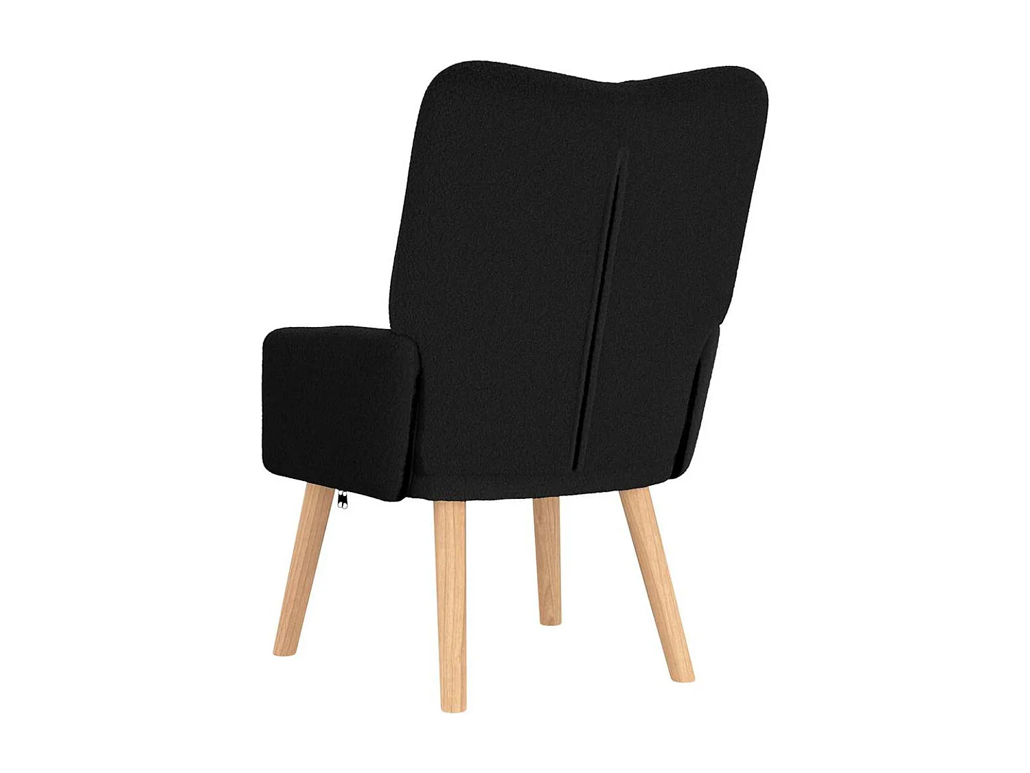 Relaxsessel | Lounge Sessel für Wohnzimmer Schwarz 63x67x94 cm Sherpa-Stoff SHL4381